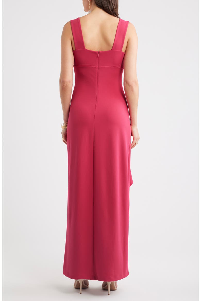 Ruffle Drape Square Neck Maxi Gown, Alternate, color, PINK CERISE