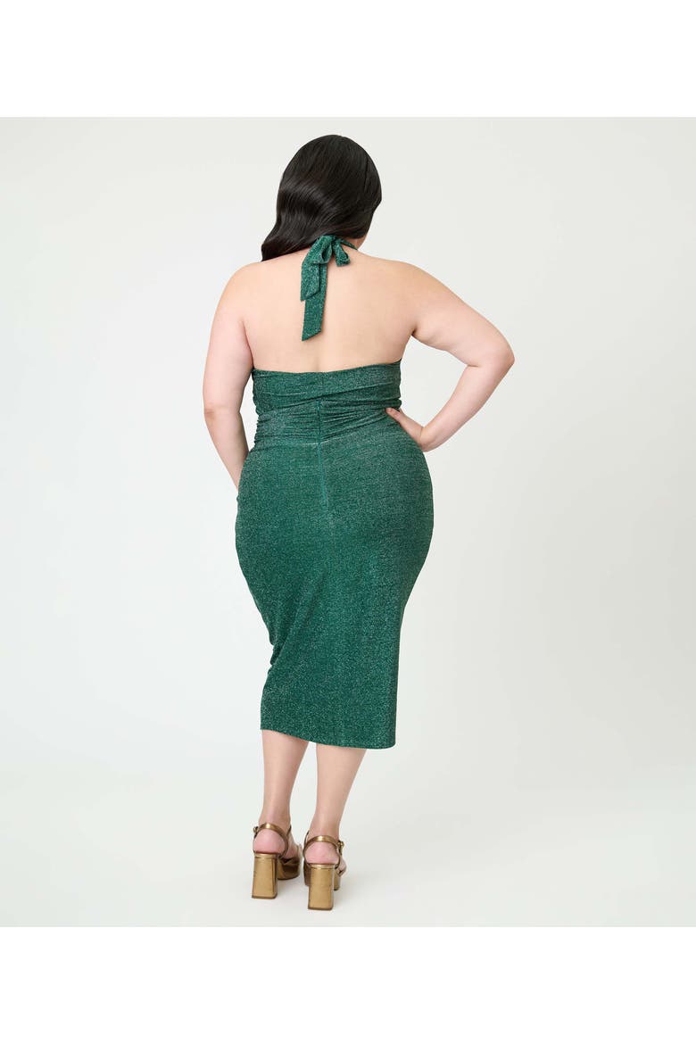 Plus Size Romper & Sarong Set, Alternate, color, Green Glitter