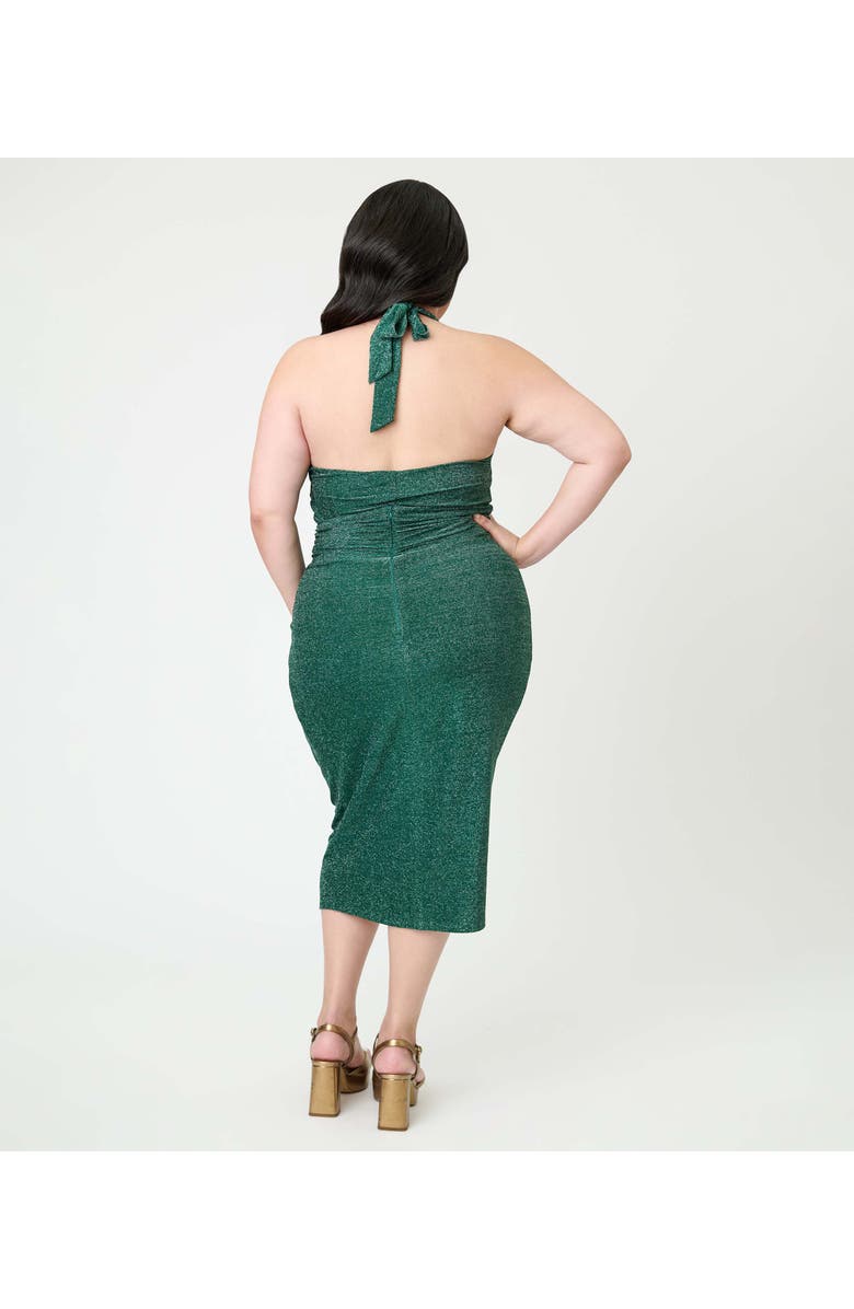 Unique Vintage Plus Size Romper 
Sarong Set, Alternate, color, Green Glitter