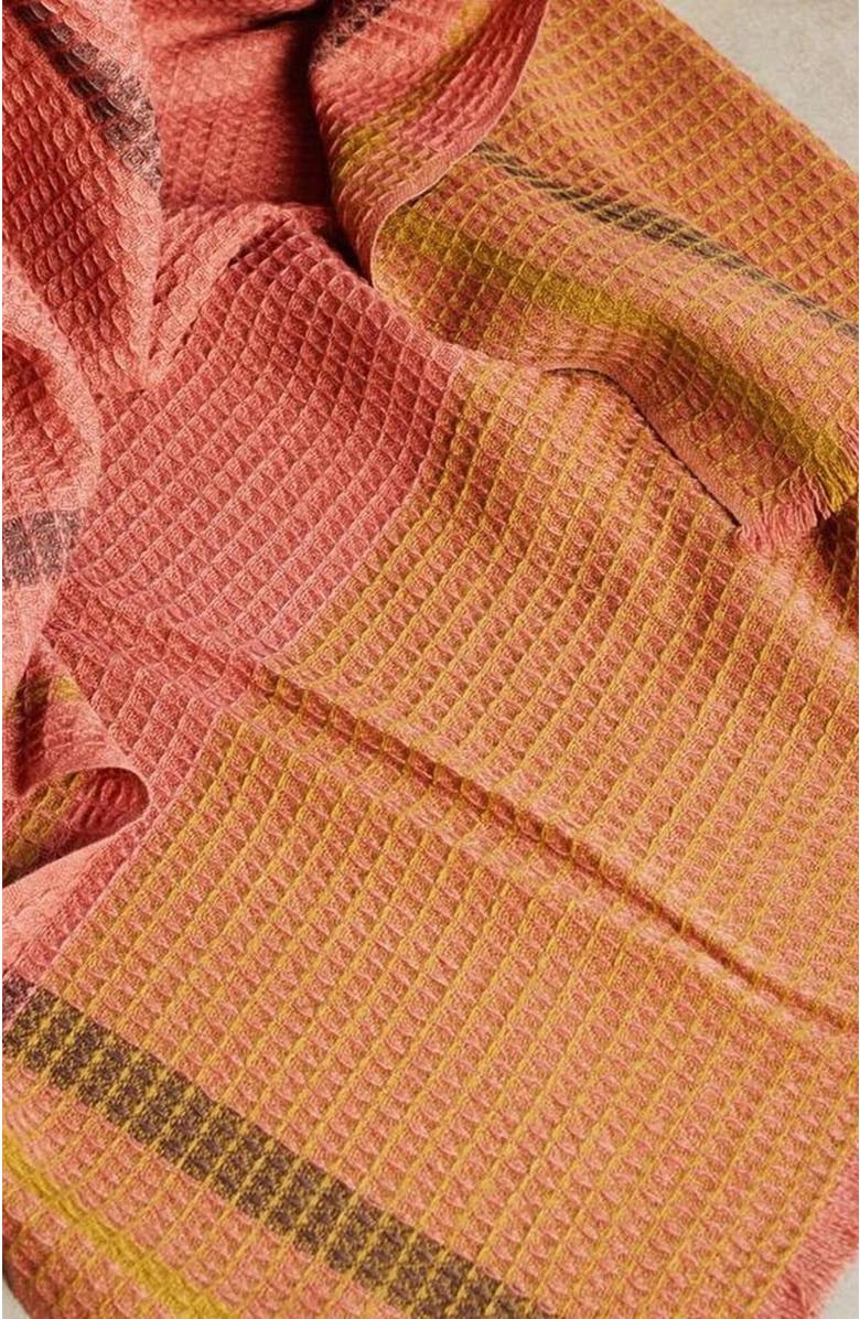 Studio Variously Cocoon Merino Waffle Handloom Throw, Alternate, color, Rust