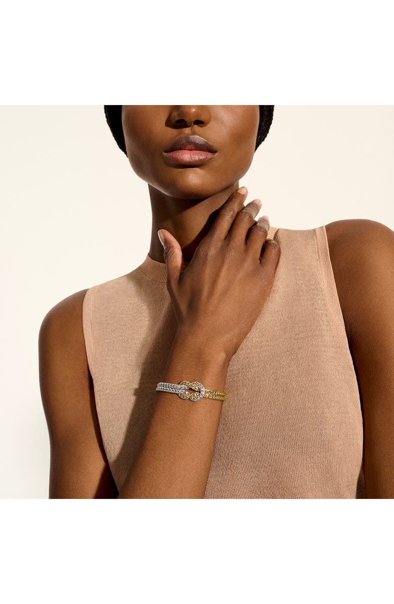 John Hardy Love Knot Bracelet, Gold, Sterling Silver, 3.5mm, Alternate, color, Silver/ Gold