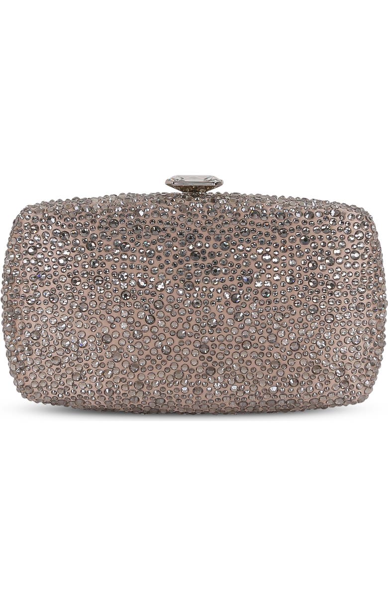 BADGLEY MISCHKA Sheena Crystal Box Clutch, Alternate, color, Smoke Diamond
