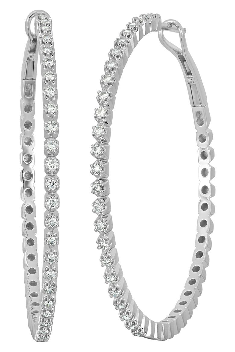 Audrey Diamond Hoop Earrings, Main, color, 18K WHITE GOLD