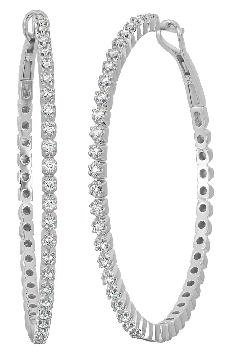 Bony Levy Audrey Diamond Hoop Earrings, Main, color, 18K White Gold