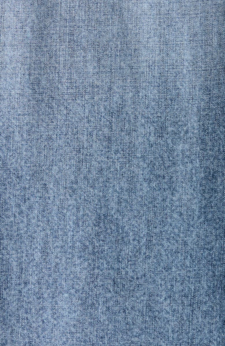 Re/Done Distressed Western Stud Denim Shirt, Alternate, color, Vintage Biker Blue Stud