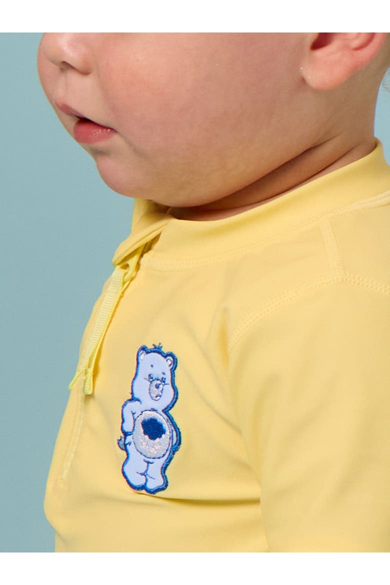 Care Bears Applique Long Sleeve Zipper Rash Guard, Alternate, color, Grumpy Bear Care Bears
