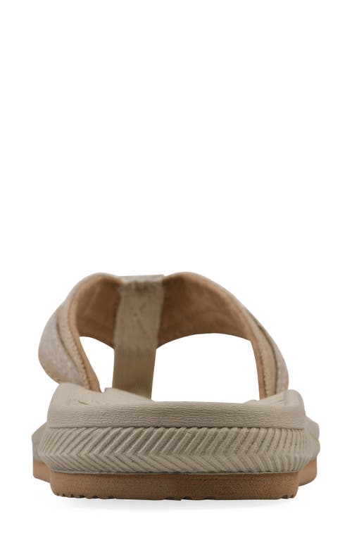 Cliffs By White Mountain Bays Flip Flop Sandal In Khaki Sandalwood Fabric