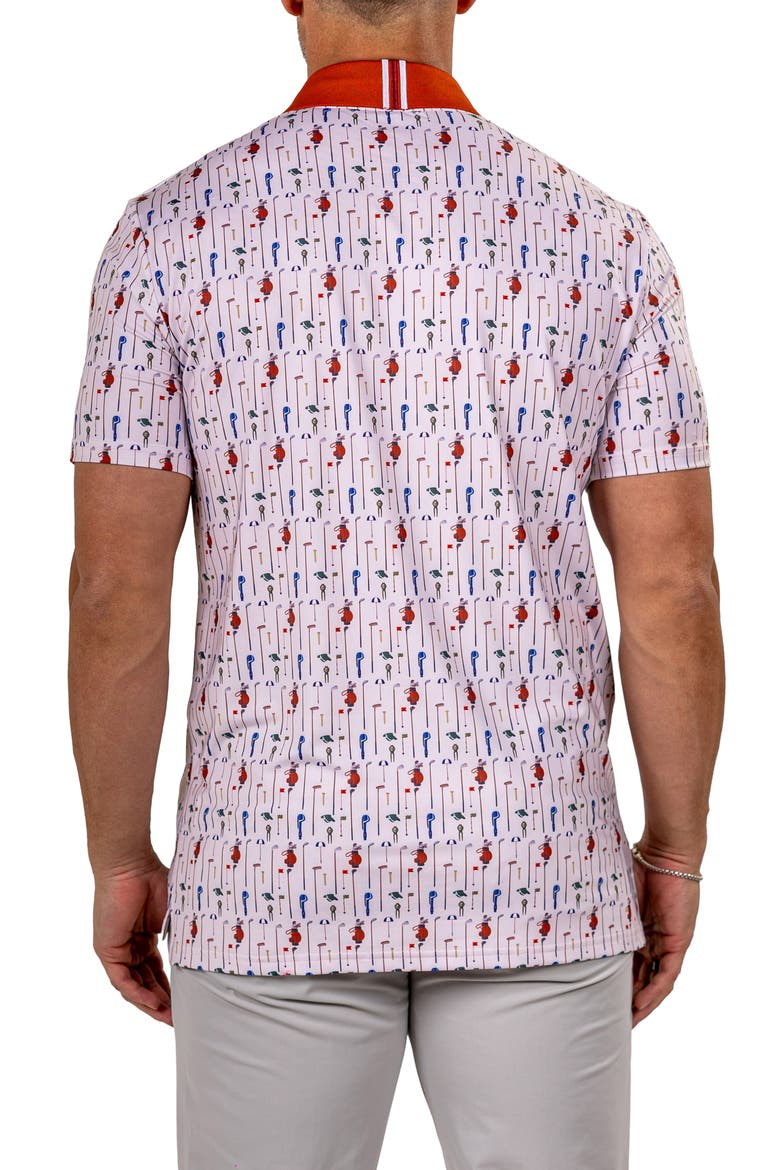 Martyr0012 Print Golf Polo, Alternate, color, WHITE