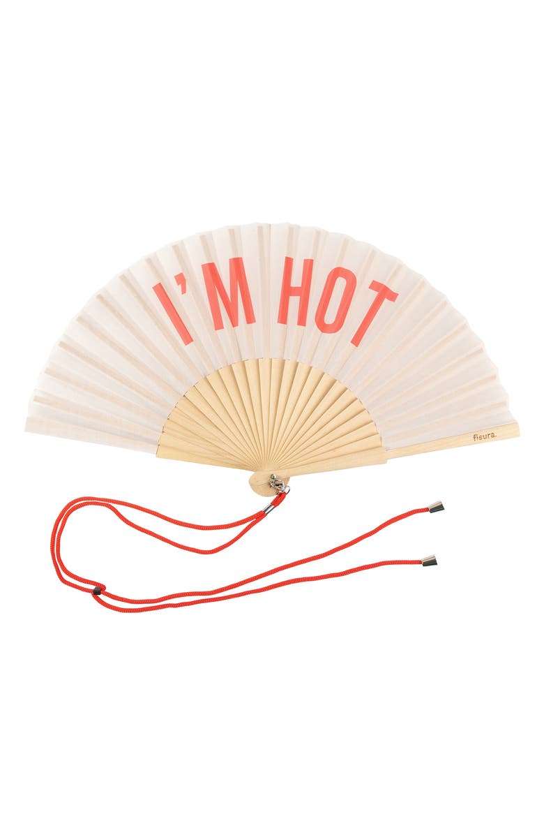 Fisura I'm Hot Foldable Hand Fan, Main, color, Beige