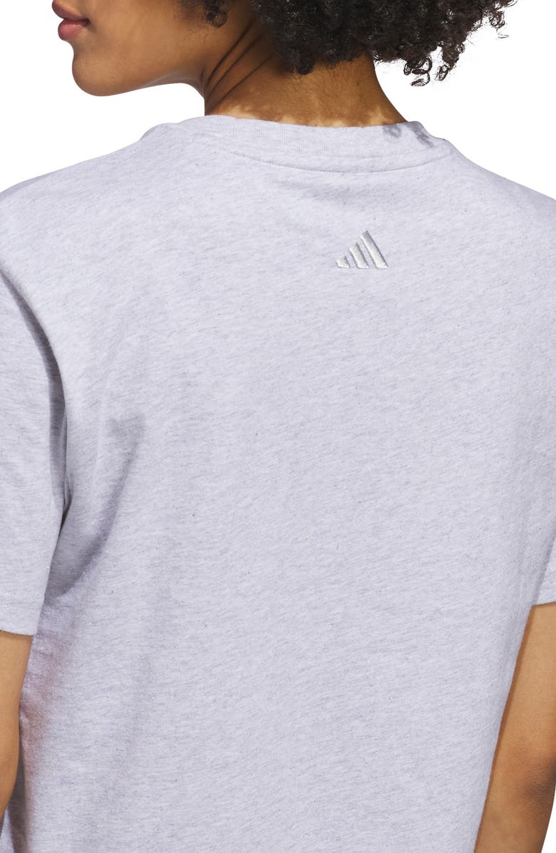 adidas Bow Logo Cotton T-Shirt, Alternate, color, Light Grey Heather