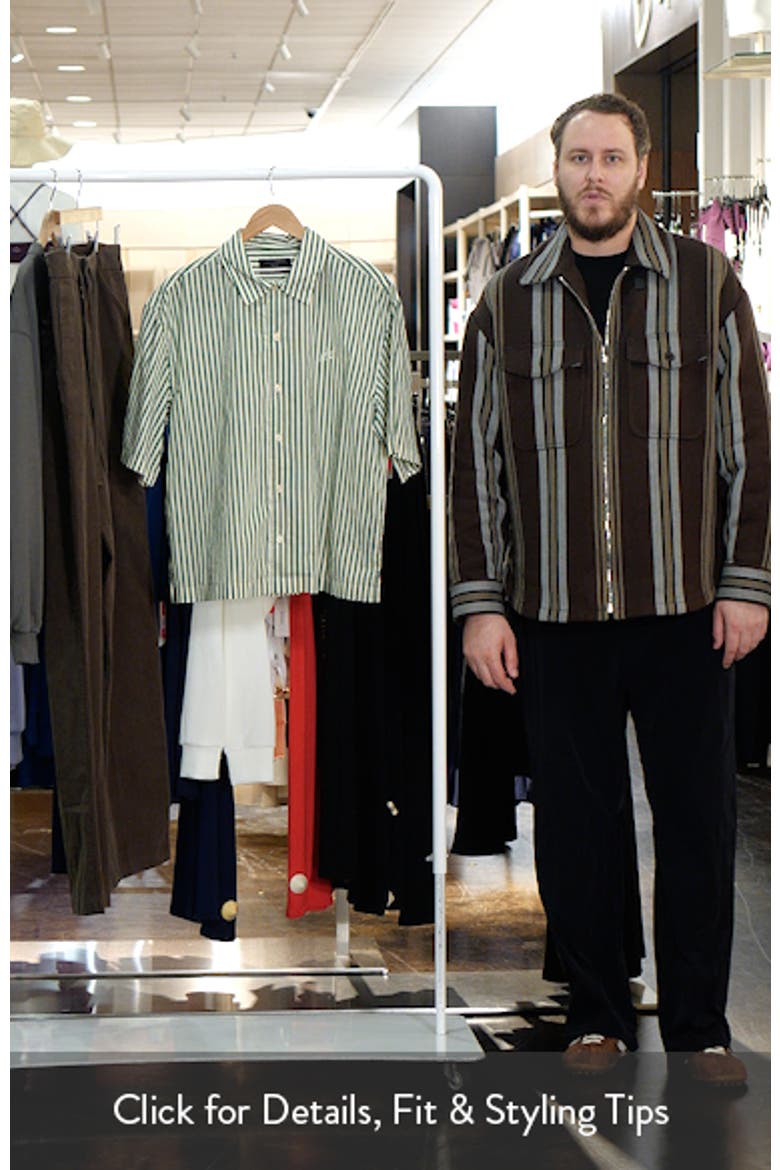 Chopin Oversize Stripe Short Sleeve Cotton Button-Up Shirt video