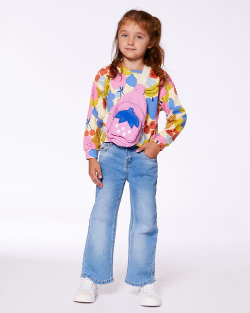 Deux Par Deux Little Girl's Wide Leg Jeans Denim Blue In Denim Blue