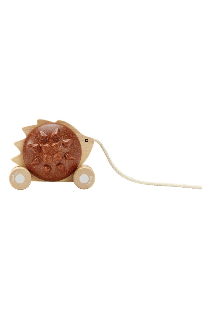 PlanToys<sup>®</sup> Hedgehog Pull Along Toy, Main, color, Brown