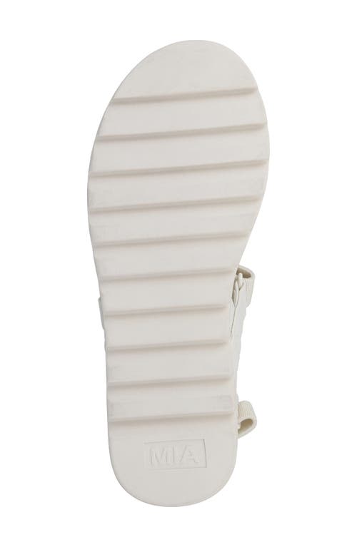 Mia Jovie Womens Faux Eather Platform Ankle Strap In Bone