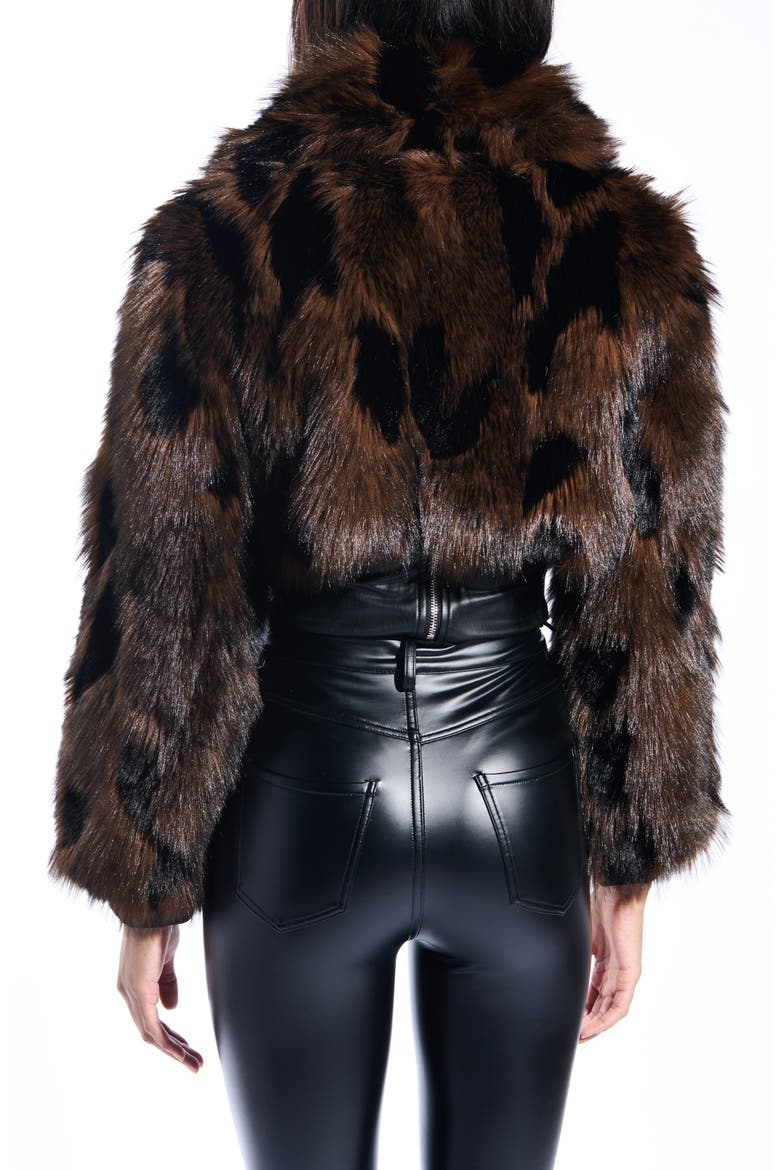 Nightlife Faux Fur Coat, Alternate, color, BROWN MULTI