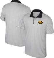 COLOSSEUM Men's Colosseum Gray Iowa Hawkeyes Big & Tall Tuck Striped Polo