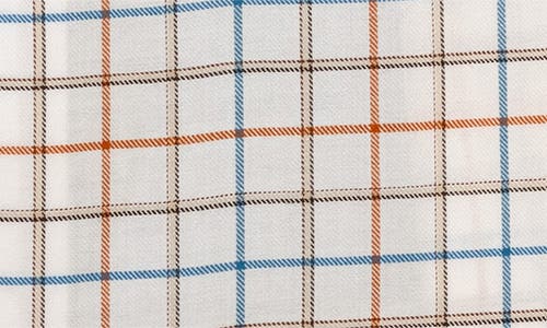 Scott Barber Windowpane Prep Cotton Twill Button-down Shirt In White