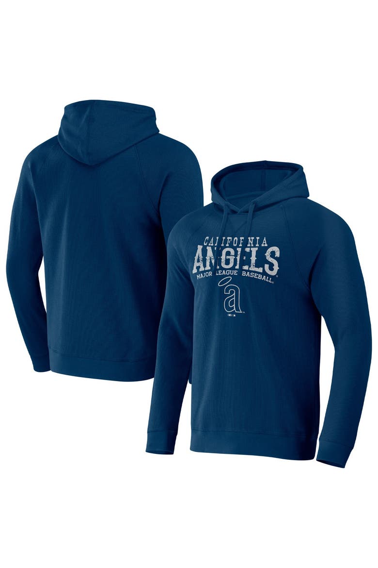 Men's Darius Rucker Collection by Fanatics  Navy California Angels Waffle-Knit Raglan Pullover Hoodie, Main, color, Navy