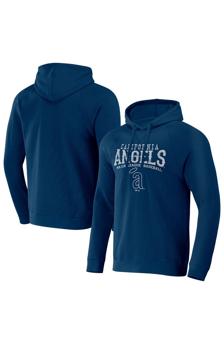 Darius Rucker Collection by Fanatics Men's Darius Rucker Collection by Fanatics Navy California Angels Waffle-Knit Raglan Pullover Hoodie, Main, color, Navy