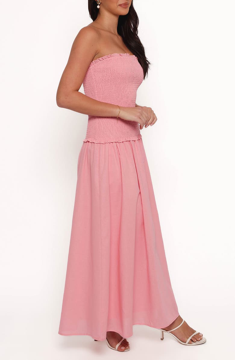 Petal & Pup Bea Smocked Strapless Cotton & Linen Maxi Dress, Alternate, color, Soft Pink