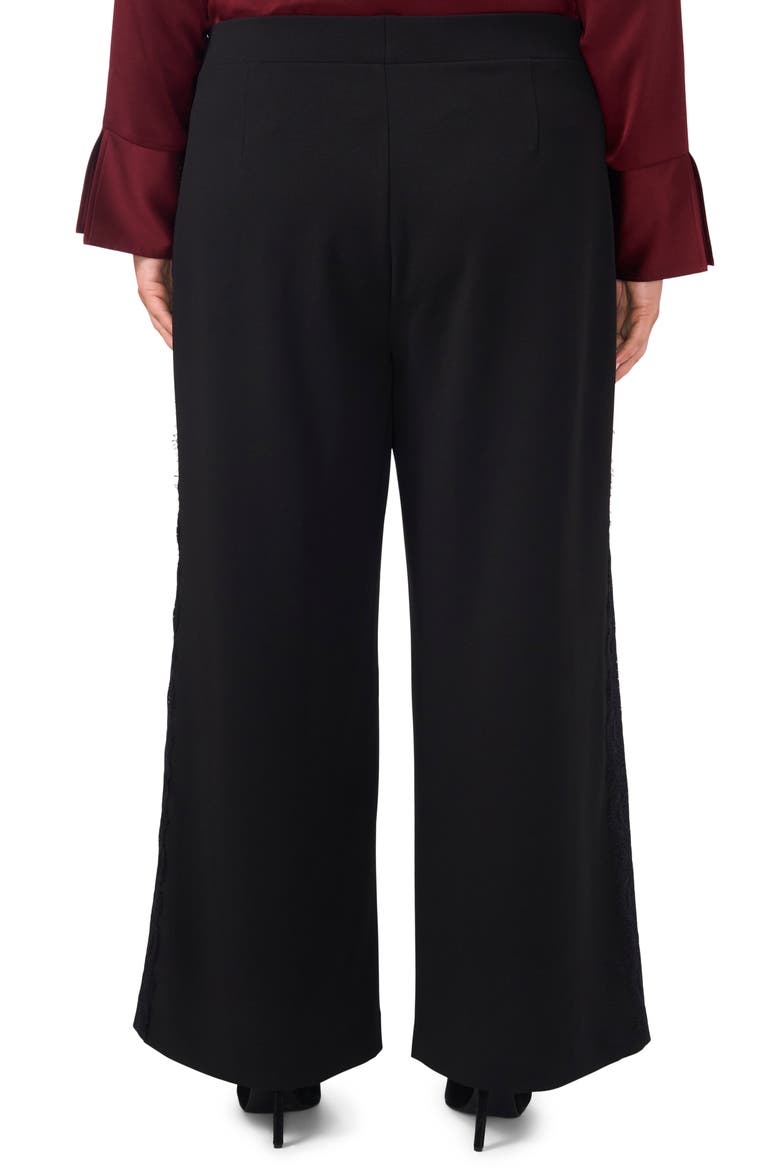 Lace Stripe Wide Leg Pants, Alternate, color, RICH BLACK