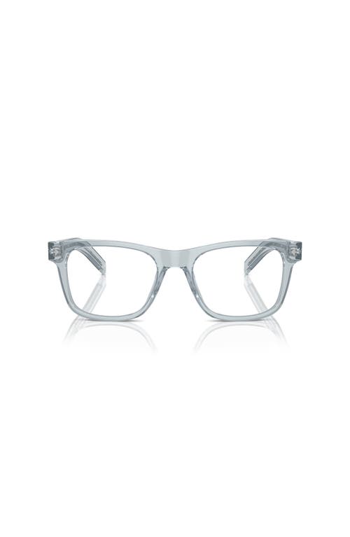 Prada 52mm Rectangle Optical Glasses In Blue