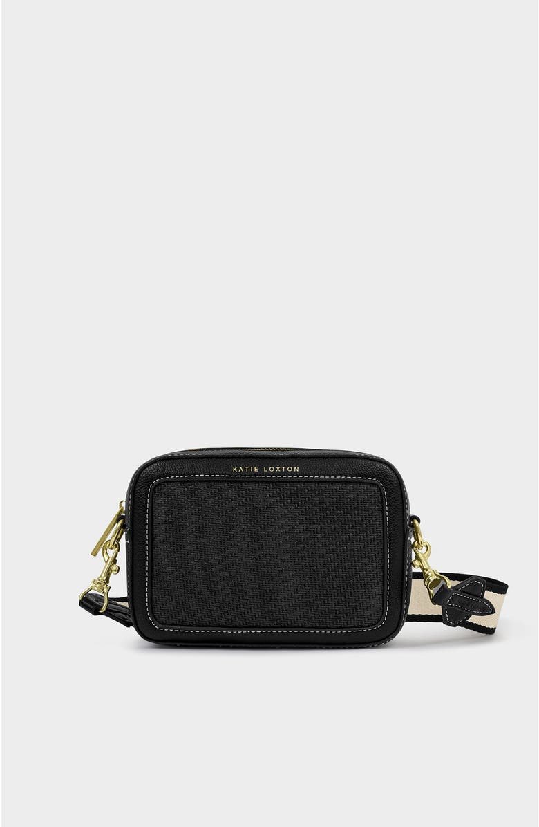 Katie Loxton Avery Raffia Small Crossbody Bag, Alternate, color, Black