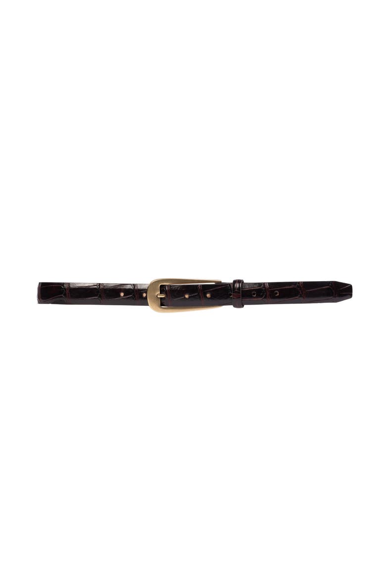 ORLY BELT, Main, color, BROWN CROC LEATHER