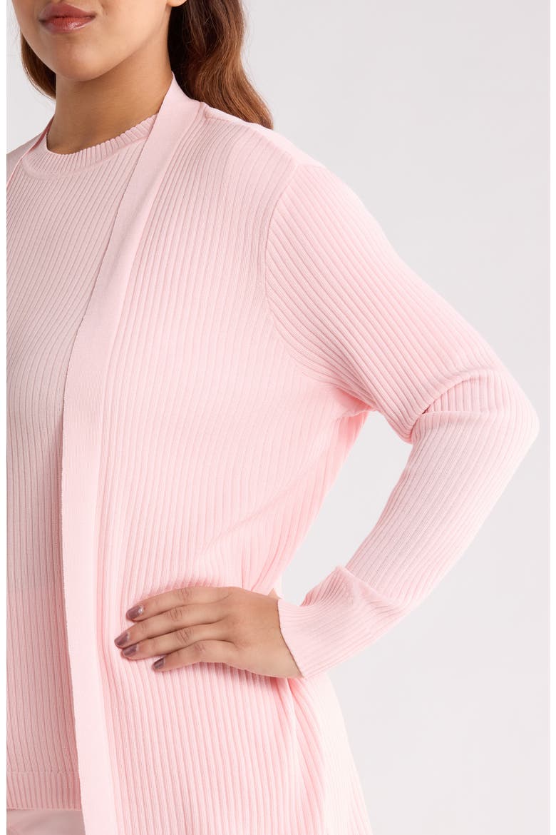 Sutton Open Front Rib Knit Cardigan, Alternate, color, PETAL PINK