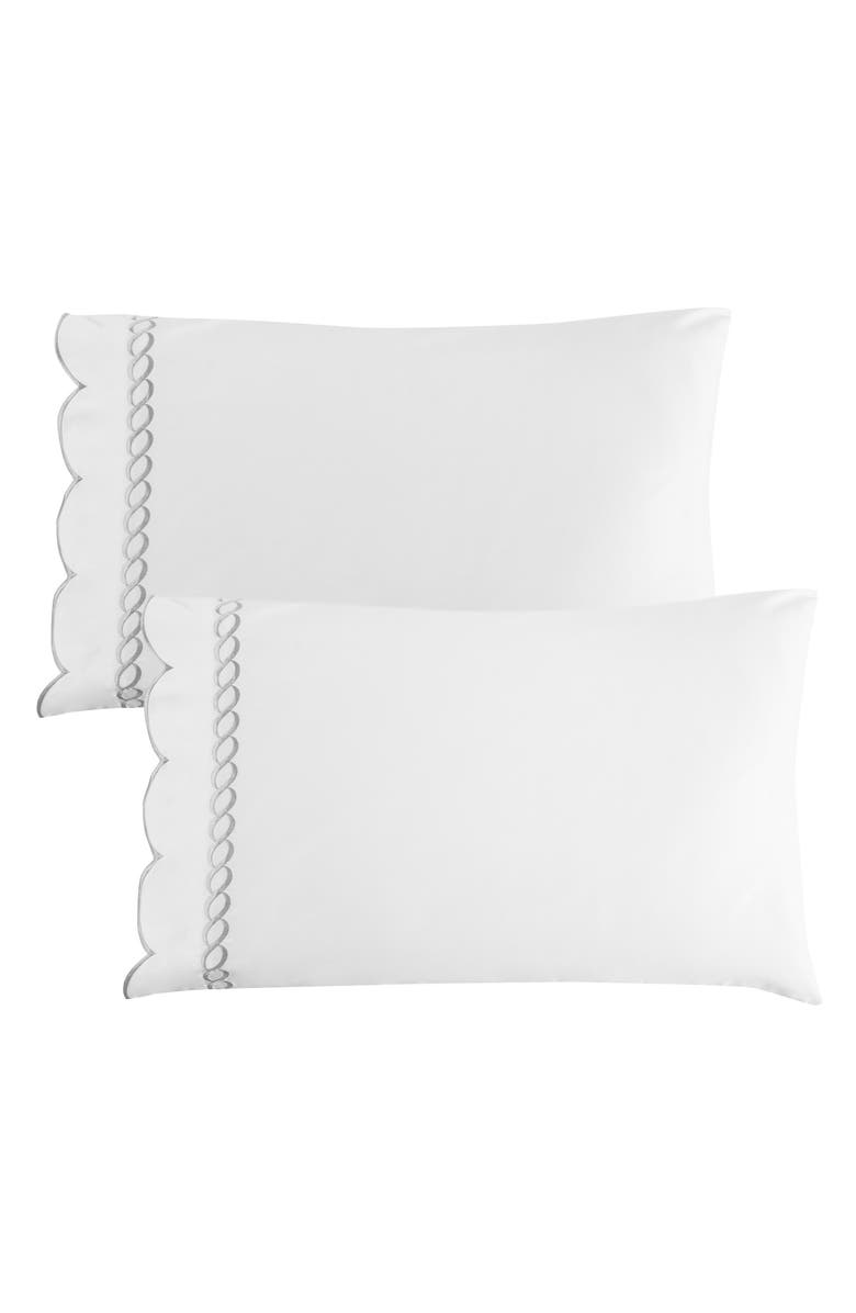MELANGE HOME Scallop Rope 600 Thread Count Sheet Set, Alternate, color, Grey