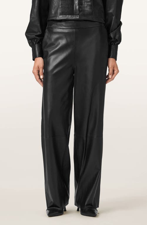 Allsaints Ash Lea Leather Pants In Black