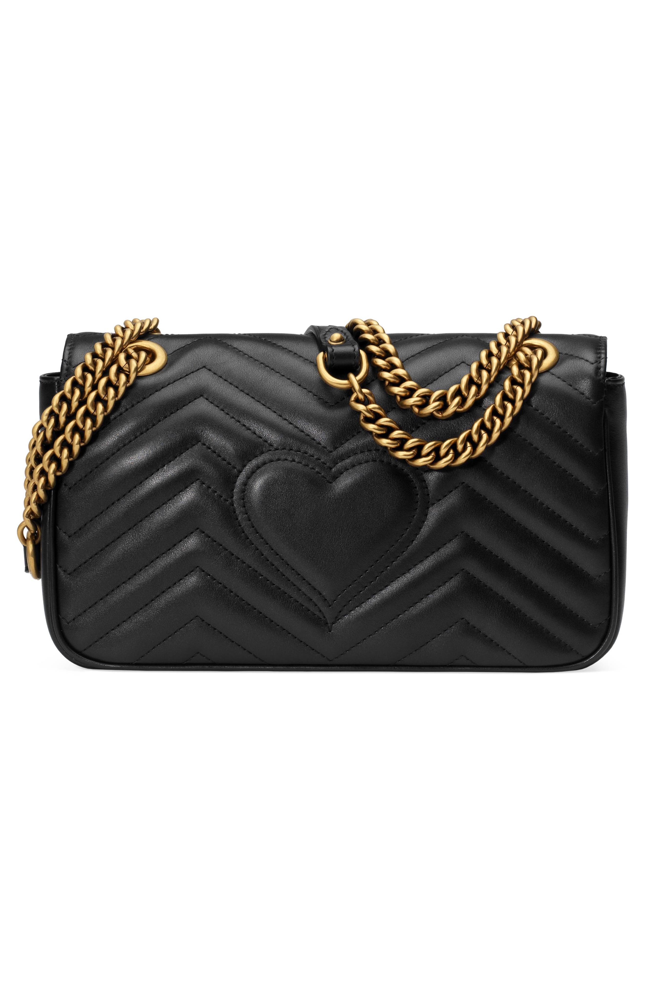 Small Matelassé Leather Shoulder Bag, Alternate, color, NERO/ NERO