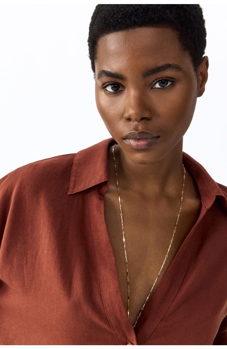 H&M Linen-blend Shirt, Alternate, color, Brown