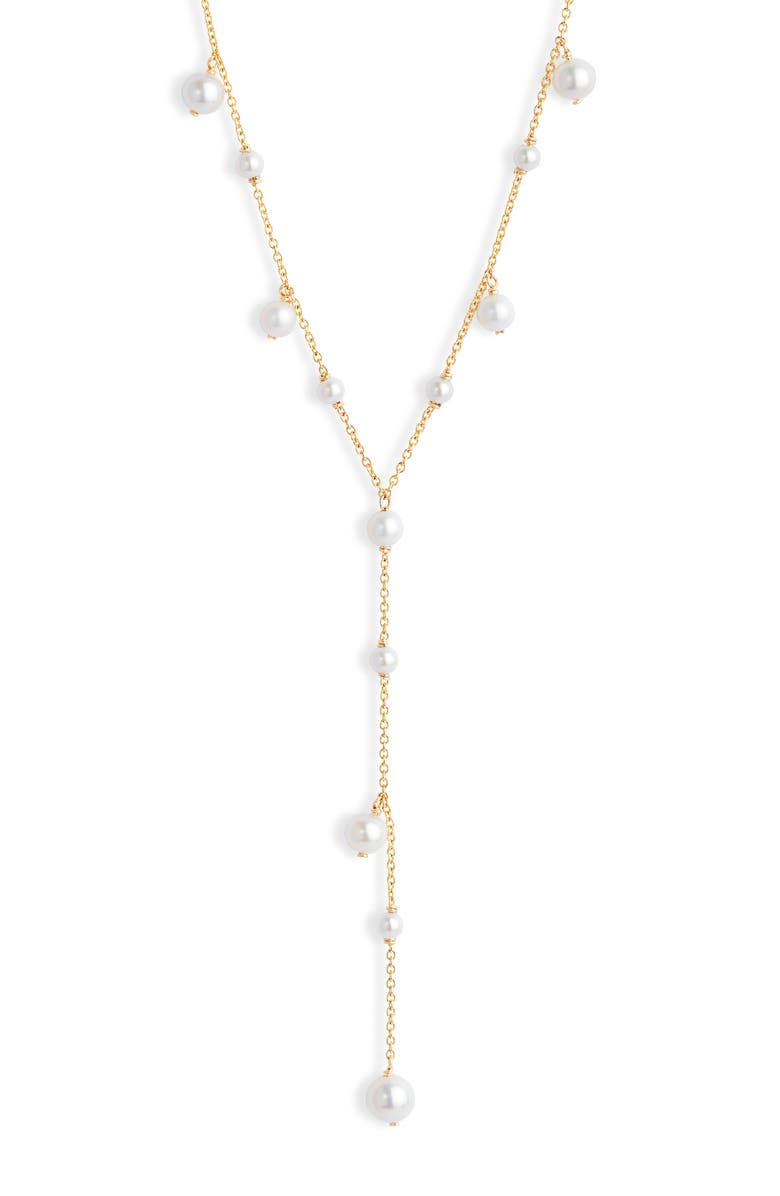 Poppy Finch Cultured Pearl Bubble Y-Necklace, Main, color, Gold