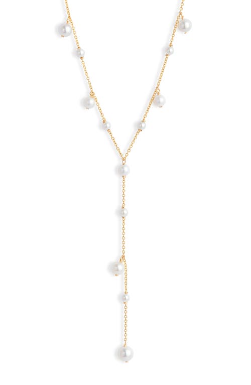 Poppy Finch Cultured Pearl Bubble Y-Necklace in Gold  product