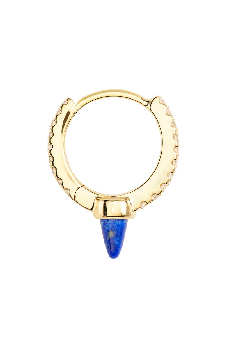 MARIA TASH 18K Gold Pavé Diamond Lapis Lazuli Spike Hoop Single Earring, Alternate, color, 