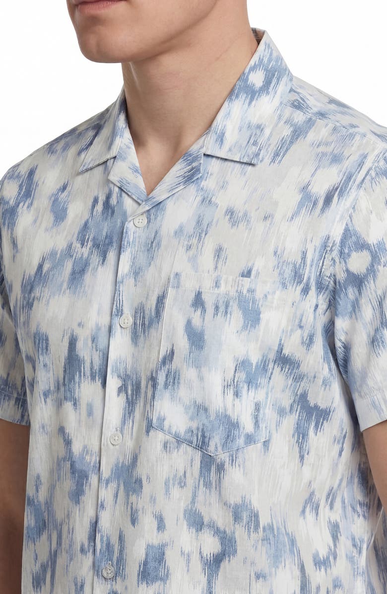 Report Collection Abstract Print Camp Shirt, Alternate, color, Periwinkle