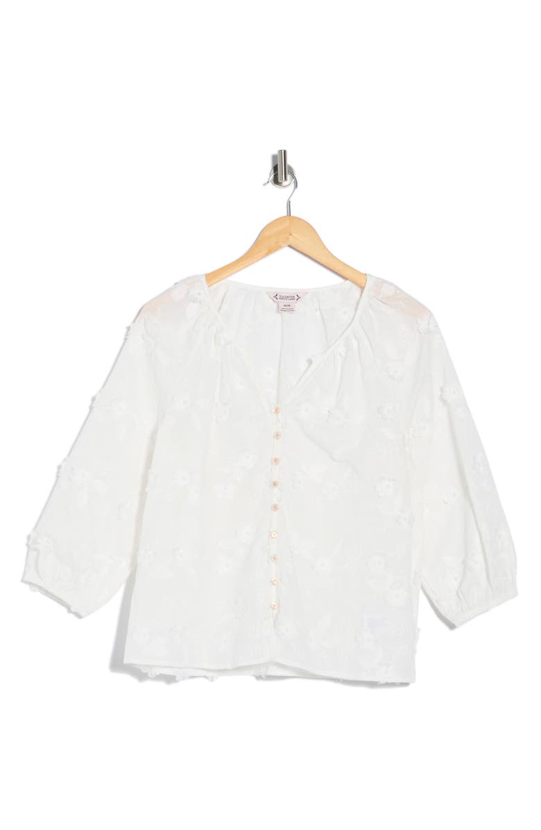 Nanette Lepore 3D Floral Top, Main, color, Brilliant White