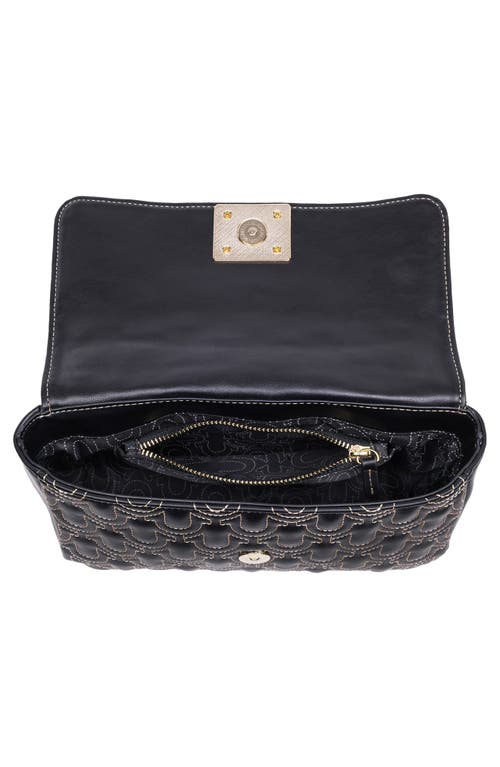 True Religion Horseshoe Quilted Flap Shoulder Bag In Black