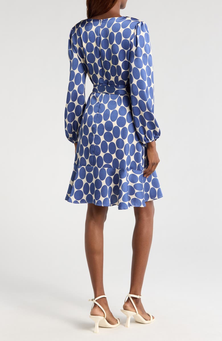 Tahari Long Sleeve Faux Wrap Dress, Alternate, color, 