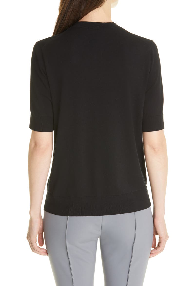 Knit Crepe Top, Alternate, color, BLACK