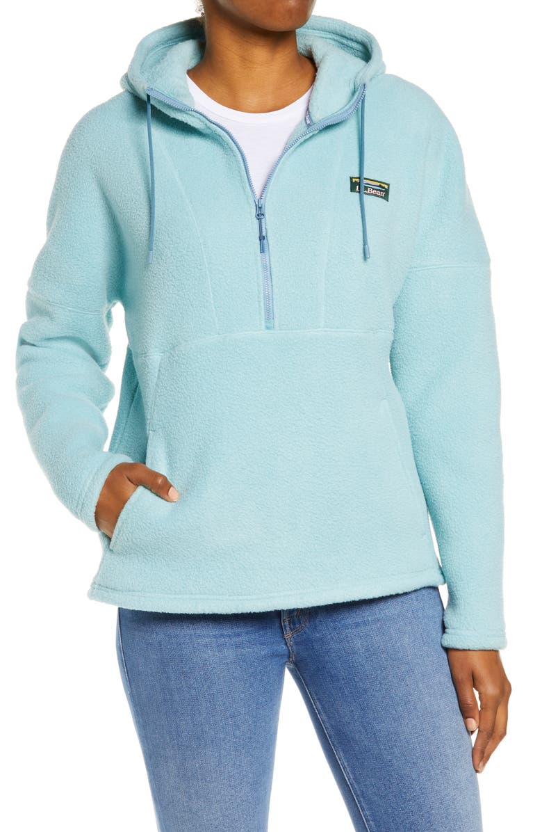 L.L.Bean Women's Katahdin Half Zip Fleece Hoodie, Main, color, 