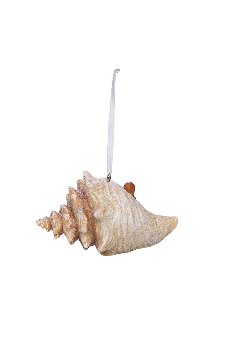 Angel Shell Tree Ornament, Alternate, color, Beige