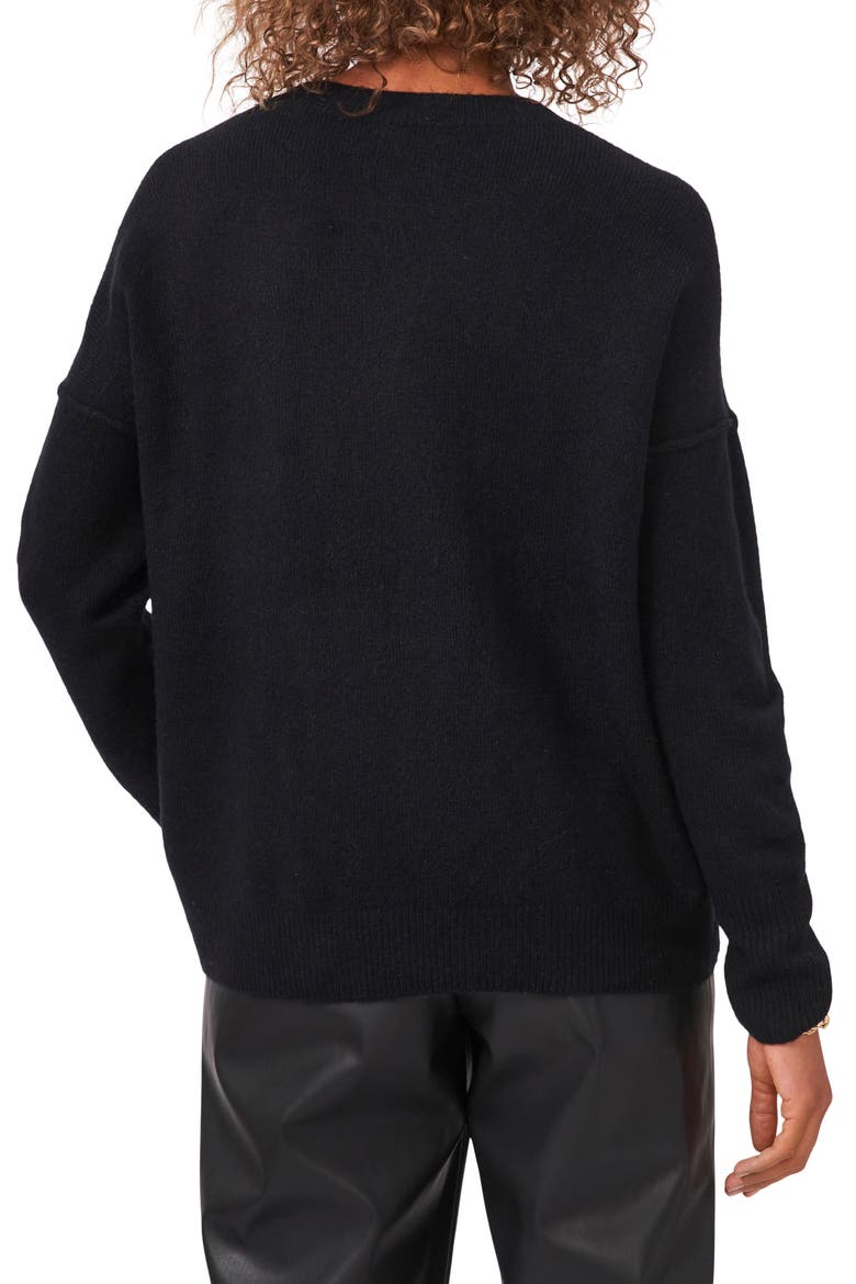 Exposed Seam Crewneck Sweater, Alternate, color, RICH BLACK