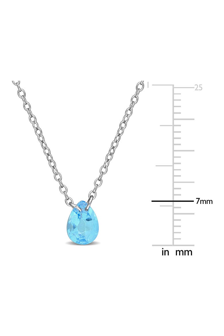 Pear-Shaped Swiss Blue Topaz Necklace, Alternate, color, BLUE