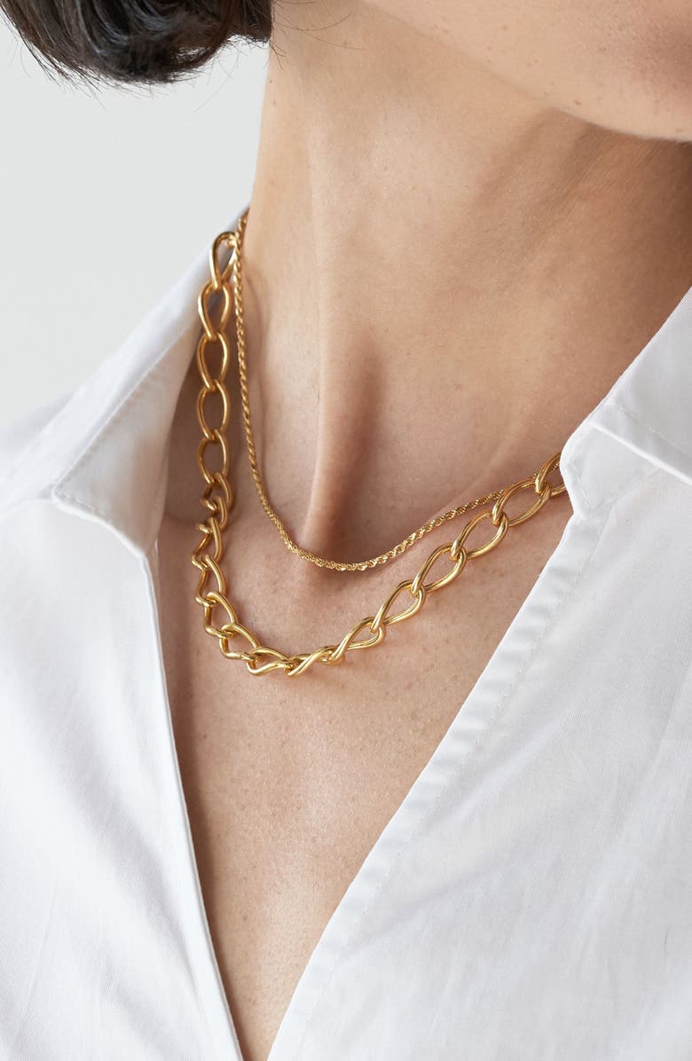 Oak & Luna Oval Link Chain in Gold Vermeil, Alternate, color, Gold Vermeil