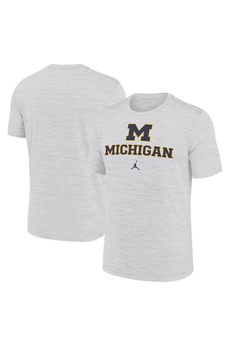Men's Jordan Brand White Michigan Wolverines Primetime Velocity T-Shirt, Main, color, White