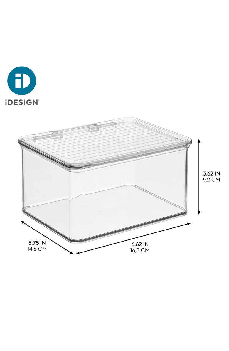 iDesign Stackable Hinged-Lid Pantry Storage Box - Set of 6 - Clear, Alternate, color, Clear
