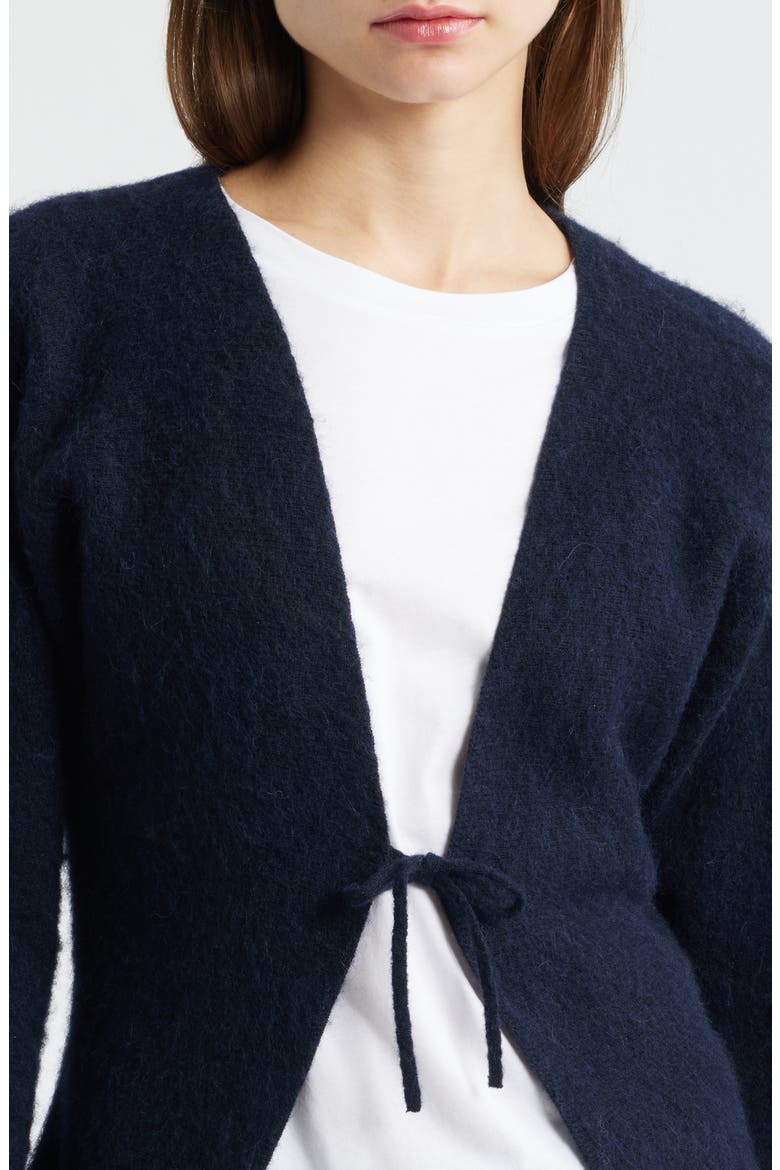 Farfal Tie Front Cardigan, Alternate, color, DK BU