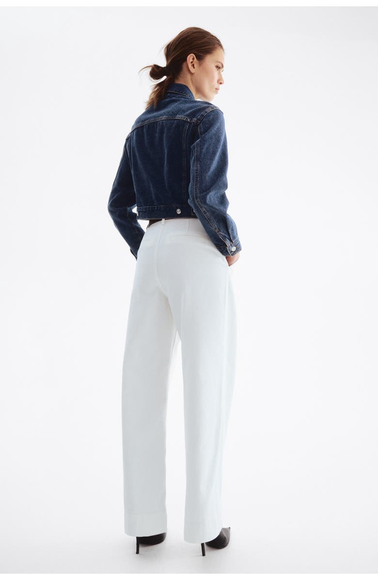 H&M Wide belted twill pants, Alternate, color, White